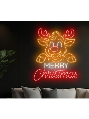 Biz Bu İşin Keyif Kısmındayız Merry Christmas Yazılı Yılbaşı Temalı Neon Tabela