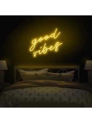 Biz Bu İşin Keyif Kısmındayız Good Vibes Yazılı Neon Tabela
