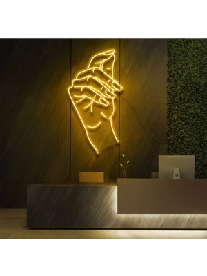 Biz Bu İşin Keyif Kısmındayız El Figürlü Neon Tabela