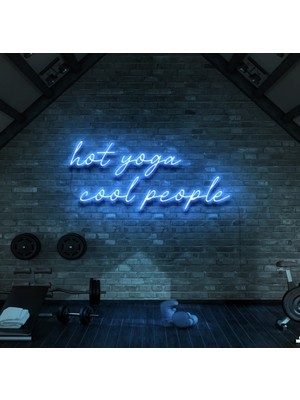 Biz Bu İşin Keyif Kısmındayız Hot Yoga Cool People Yazılı Neon Tabela