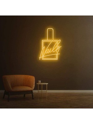 Biz Bu İşin Keyif Kısmındayız Nails Yazılı Oje Figürlü Güzellik Salonlarına Özel Neon Tabela