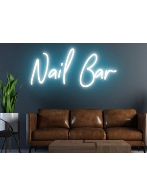 Biz Bu İşin Keyif Kısmındayız Nail Bar Yazılı Neon Tabela