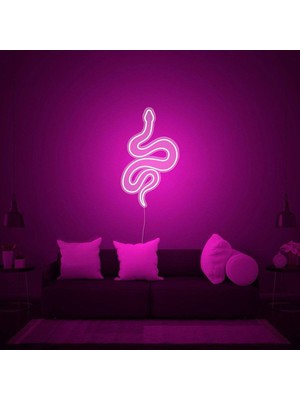 Biz Bu İşin Keyif Kısmındayız Yılan Figürlü Neon Tabela