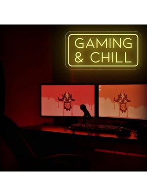 Biz Bu İşin Keyif Kısmındayız Gamıng & Chıll Yazılı Neon Tabela