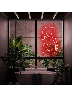 Biz Bu İşin Keyif Kısmındayız Kadın Figürlü Neon Tabela