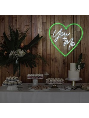 Biz Bu İşin Keyif Kısmındayız You+Me Yazılı ve Şekilli Neon Tabela