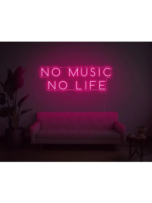 Biz Bu İşin Keyif Kısmındayız No Music No Lıfe Yazılı Neon Tabela