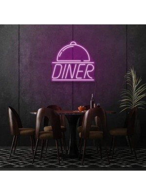 Biz Bu İşin Keyif Kısmındayız Restoranlara Özel Diner Yazılı ve Şekilli Neon Tabela