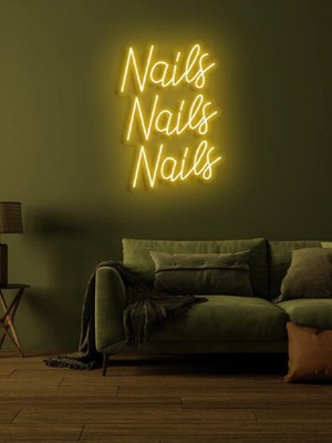 Biz Bu İşin Keyif Kısmındayız Nails Nails Nails Yazılı Neon Tabela