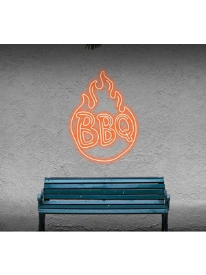 Biz Bu İşin Keyif Kısmındayız Bbq Yazılı ve Şekilli Neon Tabela