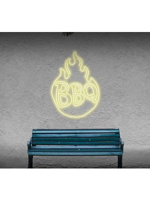 Biz Bu İşin Keyif Kısmındayız Bbq Yazılı ve Şekilli Neon Tabela