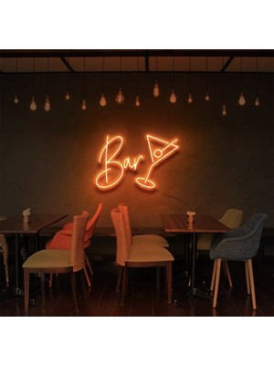 Biz Bu İşin Keyif Kısmındayız Bar Yazılı ve Şekilli Neon Tabela