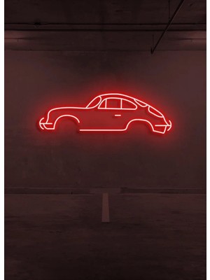 Biz Bu İşin Keyif Kısmındayız Rent A Carlara Özel Retro Araba Figürlü Neon Tabela