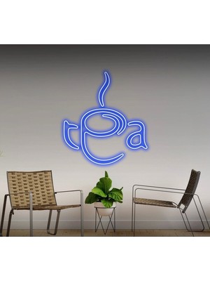Biz Bu İşin Keyif Kısmındayız Tea Yazılı ve Şekilli Neon Tabela