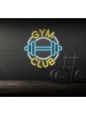 Biz Bu İşin Keyif Kısmındayız Gym Club Yazılı ve Şekilli Neon Tabela