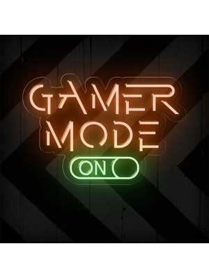 Biz Bu İşin Keyif Kısmındayız Gamer Mode On Yazılı ve Şekilli Neon Tabela
