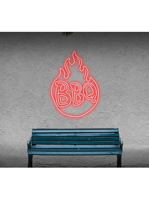 Biz Bu İşin Keyif Kısmındayız Bbq Yazılı ve Şekilli Neon Tabela