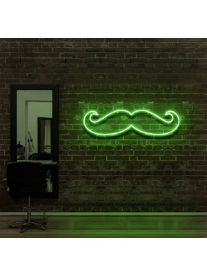 Biz Bu İşin Keyif Kısmındayız Bıyık Figürlü Neon Tabela