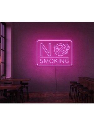 Biz Bu İşin Keyif Kısmındayız No Smokıng Yazılı ve Şekilli Neon Tabela