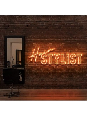 Biz Bu İşin Keyif Kısmındayız Hair Stylıst Yazılı Neon Tabela