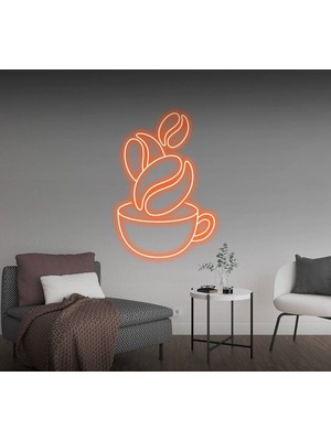 Biz Bu İşin Keyif Kısmındayız Kahve Fincanı Şekilli Neon Tabela