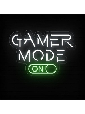 Biz Bu İşin Keyif Kısmındayız Gamer Mode On Yazılı ve Şekilli Neon Tabela