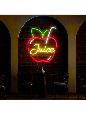 Biz Bu İşin Keyif Kısmındayız Juice Yazılı ve Şekilli Neon Tabela
