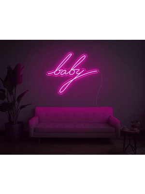 Biz Bu İşin Keyif Kısmındayız Baby Yazılı Neon Tabela