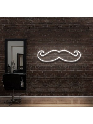 Biz Bu İşin Keyif Kısmındayız Bıyık Figürlü Neon Tabela