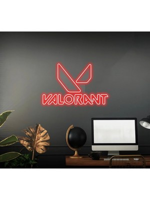 Biz Bu İşin Keyif Kısmındayız Valorant Yazılı ve Şekilli Neon Tabela