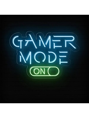 Biz Bu İşin Keyif Kısmındayız Gamer Mode On Yazılı ve Şekilli Neon Tabela