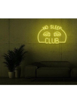 Biz Bu İşin Keyif Kısmındayız No Sleep Club Yazılı ve Şekilli Neon Tabela