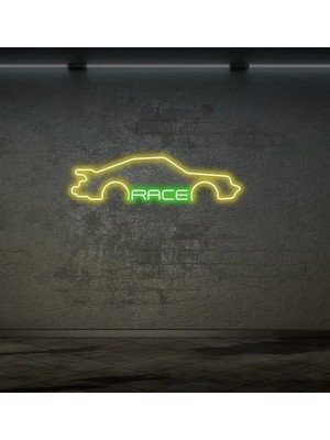 Biz Bu İşin Keyif Kısmındayız Rent A Carlara Özel Araba Figürlü Neon Tabela