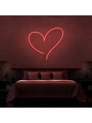 Biz Bu İşin Keyif Kısmındayız Kalp Figürlü Neon Tabela