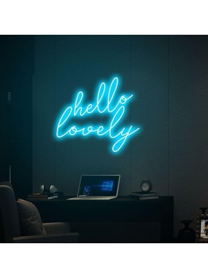Biz Bu İşin Keyif Kısmındayız Hello Lovely Yazılı Neon Tabela