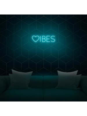Biz Bu İşin Keyif Kısmındayız Vibes Yazılı ve Şekilli Neon Tabela