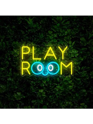 Biz Bu İşin Keyif Kısmındayız Play Room Yazılı ve Şekilli Neon Tabela