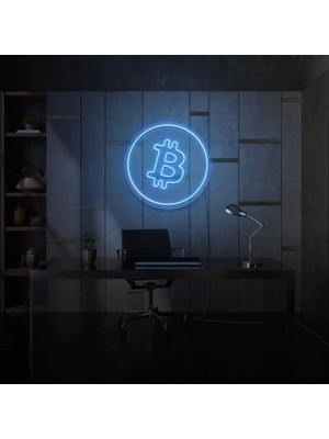 Biz Bu İşin Keyif Kısmındayız Bitcoin Logo Neon Tabela