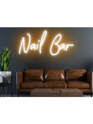 Biz Bu İşin Keyif Kısmındayız Nail Bar Yazılı Neon Tabela