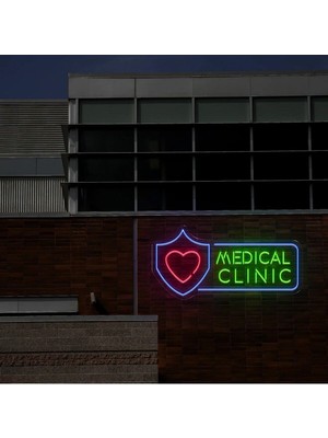 Biz Bu İşin Keyif Kısmındayız Medıcal Clınıc Yazılı ve Şekilli Neon Tabela