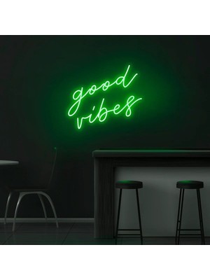 Biz Bu İşin Keyif Kısmındayız Good Vibes Yazılı Neon Tabela