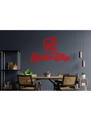Biz Bu İşin Keyif Kısmındayız Barber Shop Yazılı Neon Tabela