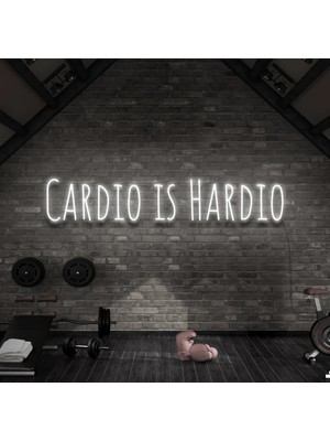 Biz Bu İşin Keyif Kısmındayız Cardıo Is Hardıo Yazılı Neon Tabela