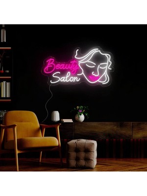 Biz Bu İşin Keyif Kısmındayız Beauty Salon Yazılı ve Şekilli Neon Tabela