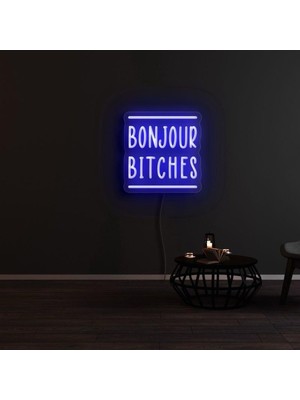 Biz Bu İşin Keyif Kısmındayız Bonjour Bıtches Yazılı Neon Tabela