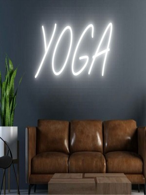 Biz Bu İşin Keyif Kısmındayız Yoga Yazılı Neon Tabela
