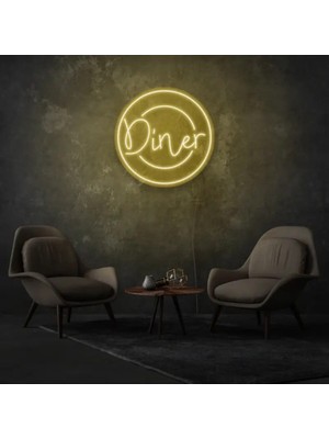 Biz Bu İşin Keyif Kısmındayız Restoranlara Özel Diner Yazılı Neon Tabela