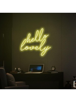 Biz Bu İşin Keyif Kısmındayız Hello Lovely Yazılı Neon Tabela
