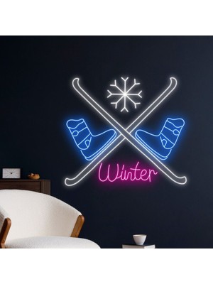 Biz Bu İşin Keyif Kısmındayız Winter Yazılı ve Şekilli Neon Tabela