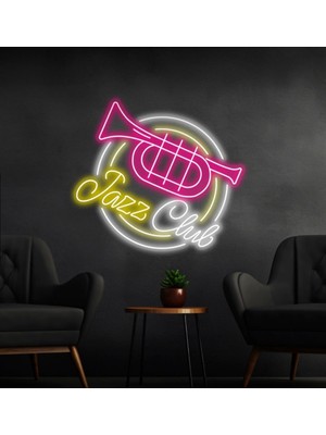 Biz Bu İşin Keyif Kısmındayız Jazz Club Yazılı ve Şekilli Neon Tabela